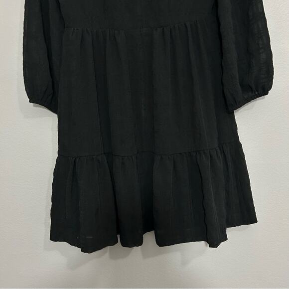 NWT Madewell Puff-Sleeve Ruffle-Hem Black Mini Dress
Size 2 #MC329 - Picture 9 of 13
